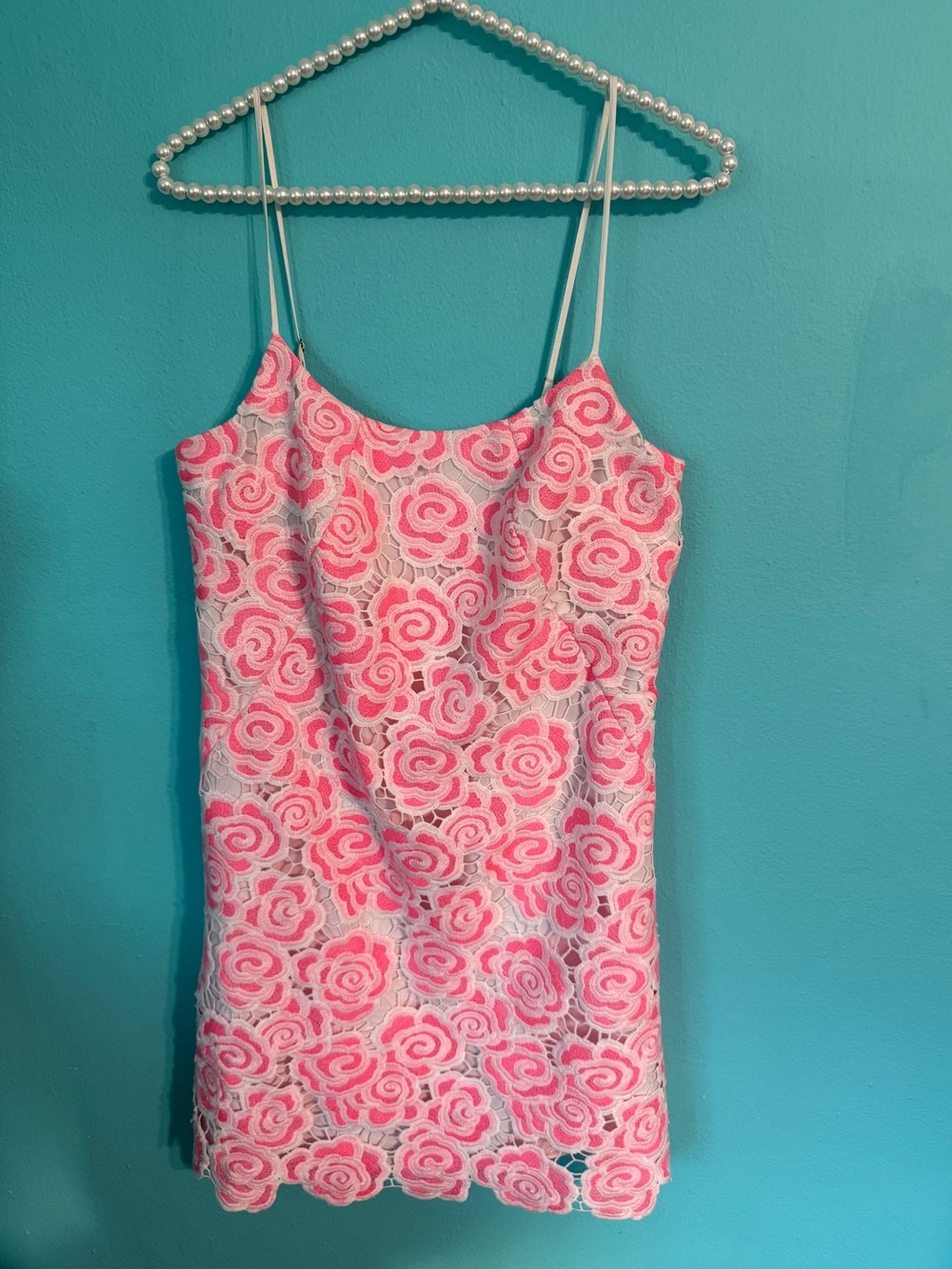EUC Lilly Pulitzer Beth Floral Lace Slip Cocktail Dress Spaghetti Straps Size 2
